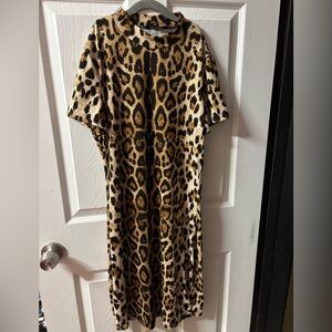 SHEIN Leopard Print Dress - Black and Brown